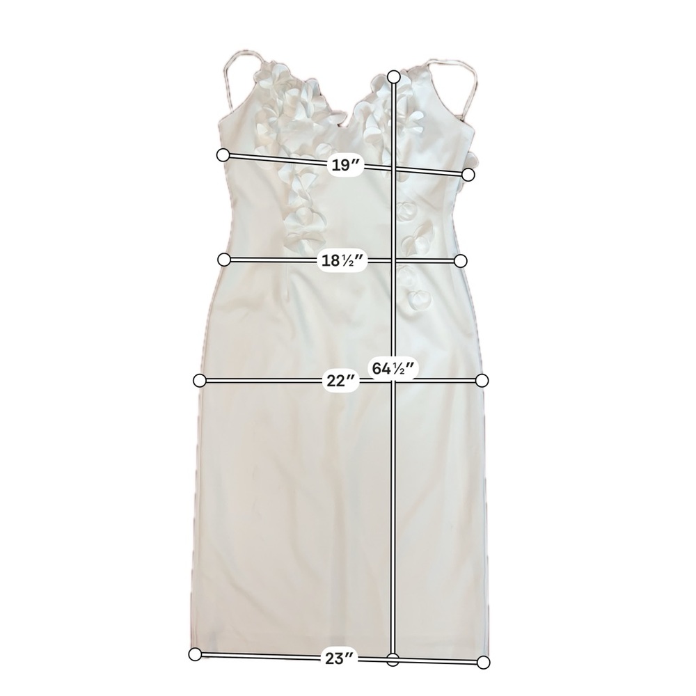 Antonio Melani White Floral Appliqué Sheath Dress Size 14 Elegant Midi - Picture 7 of 7